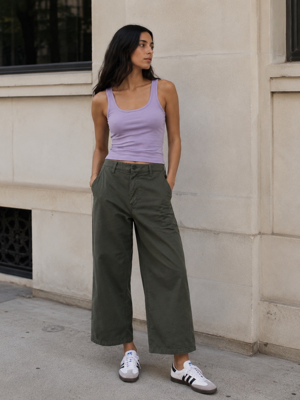 NWT The Elder Statesman Workwear Crop Pants in Olive Size 26